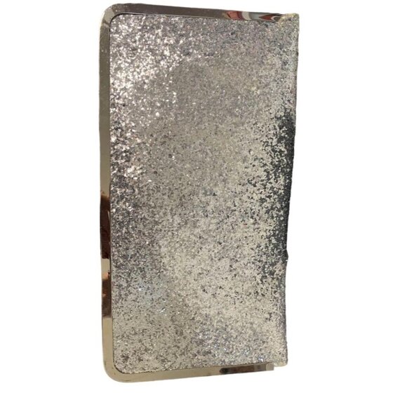🌸3/$15🌸Silver Rectangle Wallet Purse with Bow Clasp and Silver Chain - Picture 5 of 7
